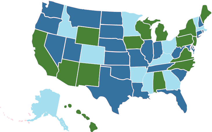 Map of the United States.